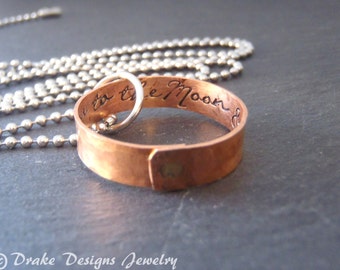 Personalized Secret Message Necklace / Valentines gift for her with custom hand stamped message hidden inside / girlfriend gift