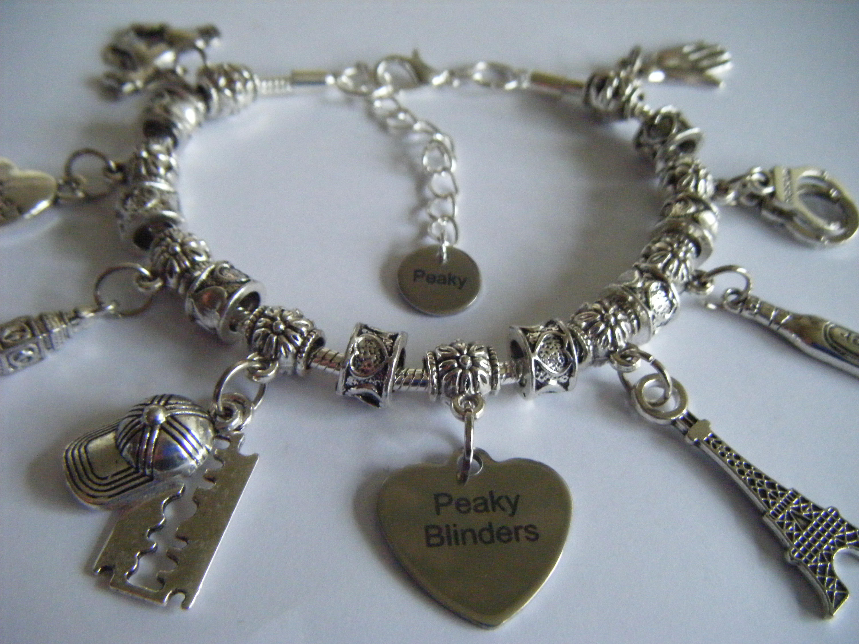 Peaky Blinders I Heart Thomas Shelby Charm Bracelet BBC TV