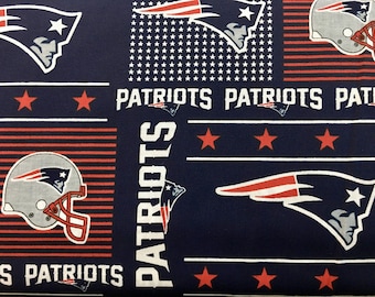 NEW ENGLAND PATRIOTS nfl 60" Cotton Fabric By The Yard All Over Patchwork Print Fabric Traditions