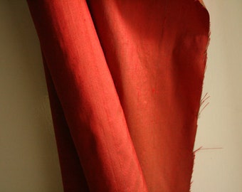 SILK FABRIC / RED / pure silk / dupion silk