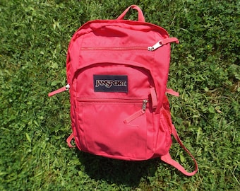 Vintage Jansport 90s Backpack Hot Pink, Jansport Bag Pink School Bag, Book Bag jansport, Mesh Pockets, Jansport, Back to School, Laptop bag