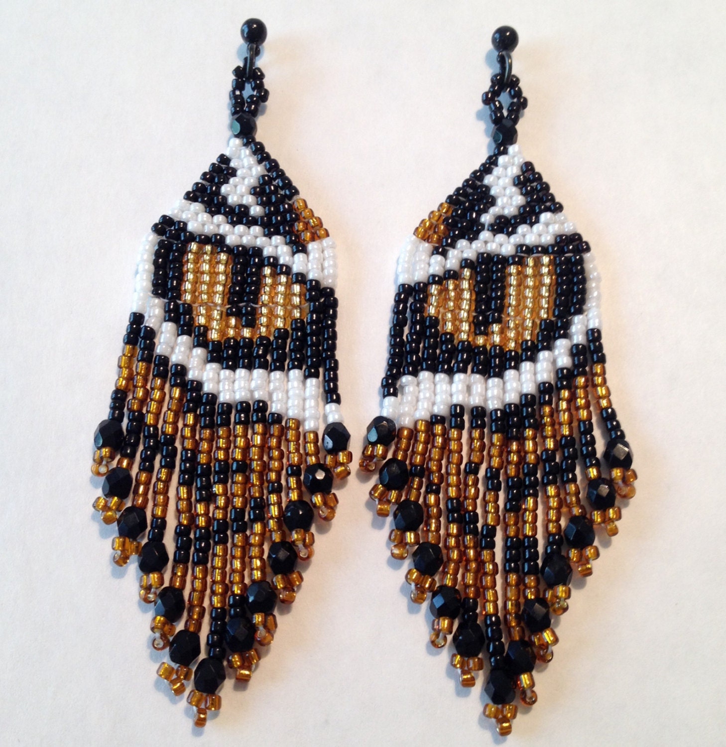 Eye of Tiger Beaded Earrings