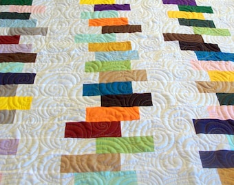 Stacks Quilt, Modern Quilt, Stacks of Books Quilt, Handmade Quilt, Homemade Quilt, 58" x 68" (147cm x 172cm)