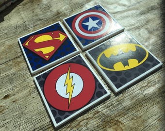 Single Superhero Ceramic Coaster