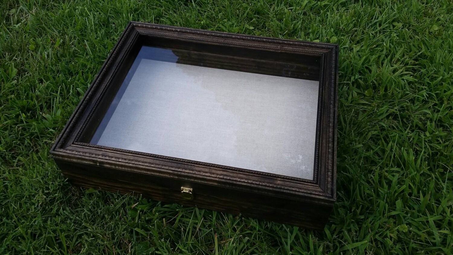 PERSONALIZABLE LARGE SIZE Wooden Shadow Box Display Case With