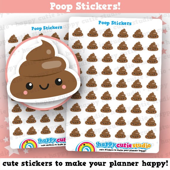 48 Cute Poop Planner Stickers Filofax Happy Planner Erin