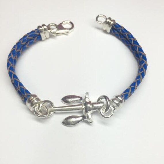 Spek Anchor Bracelet made of Sterling silver and fine leather.