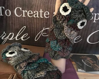Fingerless Owl Mittens