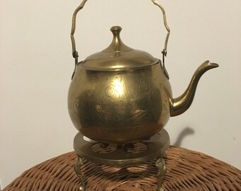 Brass Teapot with Stand