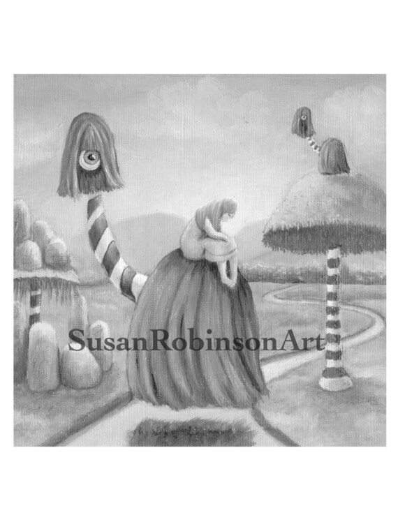 Mystic Voyage Printable Coloring Instant Download Greyscale