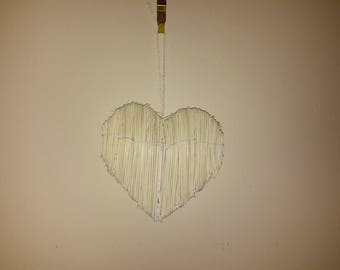 wood and metal hanging heart decoration