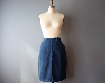 vintage denim mini skirt / 90s denim skirt / pencil mini skirt / small / sk4