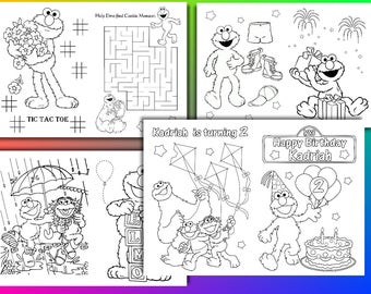 Elmo Birthday Party coloring pages, Elmo activity book, PDF file