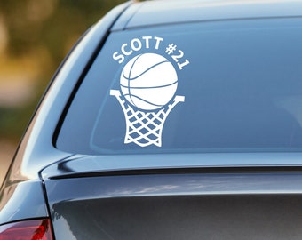 Basketball Decal, Personalized Basketball Decal, Basketball Car Decal, Sports Decal, Laptop Sticker, Sticker, Laptop Decal, Vinyl Decal