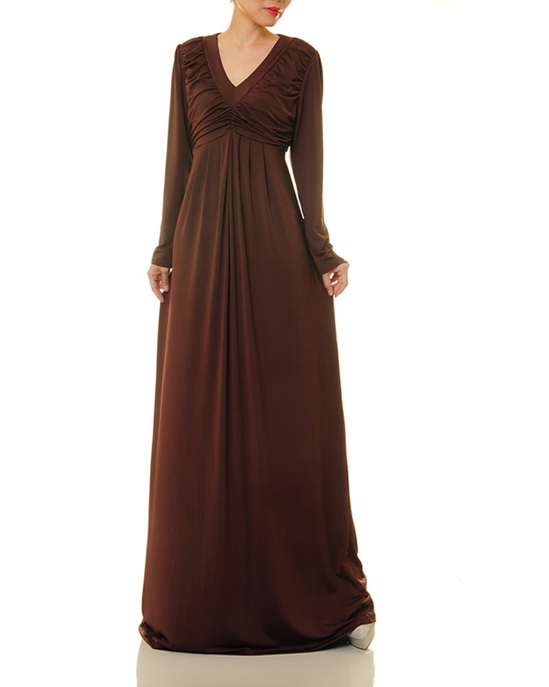 Brown Maxi Dress Brown Abaya Maxi Dress Long Sleeve Maxi