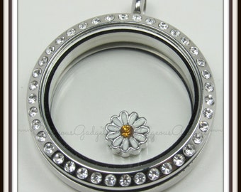 Daisy Floating Charm for Glass Locket / Floating Locket / Memory Locket
