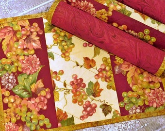 Quilted Placemats - Modern Placemats - Spring Placemats - Table Decor - Reversible Placemats - Set of 4 - Table Mats - Fabric Placemats