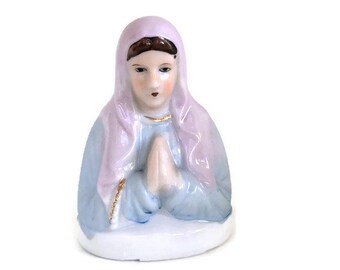 Virgin Mary Bust, Vintage Statue from Japan, Small Religious Statue, Catholic Gift
