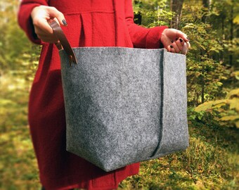 Industrial felt storage basket