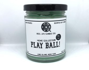 Play Ball The Sandlot Inspired Scented Soy Candle - Baseball, Movie, Nerd, Nerdy, Geek, 9oz, Grass, Bubblegum