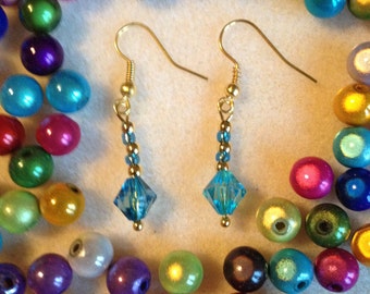 Handmade Blue and Silver Coloured Earrings