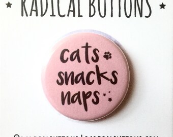Cats snacks naps magnet / Cat lover magnet / Ceramic magnet