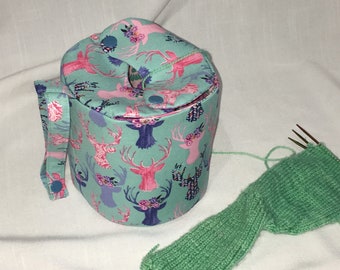 Yarn Owl Yarn Holder, medium size, also works great as a small project bag