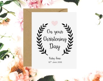 Personalised On Your Baptism Day Card | On Your Christening Day Card | Girl Baptism Card | Boy Baptism Card