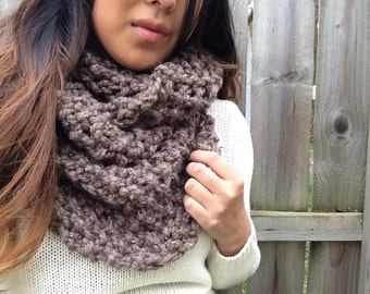 Textrued Knit Infinity Loop Scarf