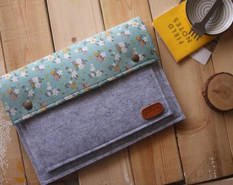 Cute Flowers Macbook Case, MacBook air Sleeve, 12" New MacBook Covers, Felt Mized Fabric / Custom All Laptop, MacBook, Pro, Air, Retina