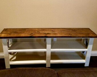 Rustic X farm console table