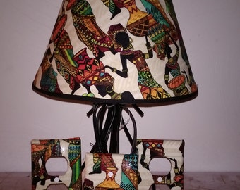 African Print Lamp set