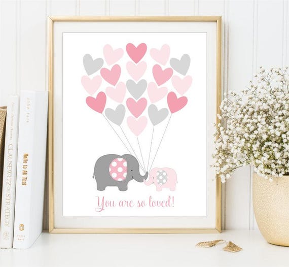 Pink Elephant Baby Shower Guest Book Printable Little Peanut