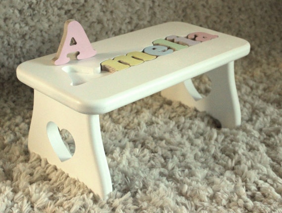 Puzzle Name Step Stool New baby First birthday Second