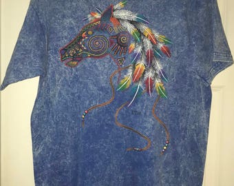 Vintage Southwestern Southwest Horse T-Shirt-UTAH-sz Large