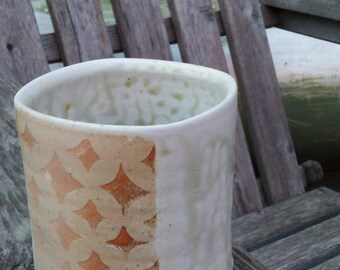 Square Cup porcelain tea cup white ash glaze