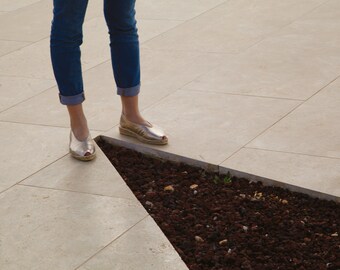Champagne peep toe espadrilles