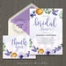 Bridal shower invitations diy, royal purple, lilac lavender amethyst violet floral flowers wreath invite evite, printable template DIGITAL