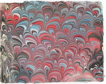 Hand Marbled Hand Made Cotton Paper 8.5 x 11" HMP-14