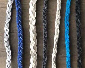 Braided leather/suede/hemp