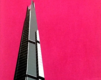 London Shard handpulled screen print (magenta)