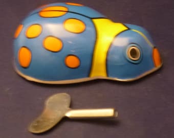 Vintage Lady Bug Wind Up Toy, 1980s