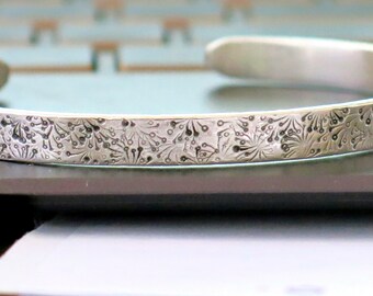 Silver Cuff Bracelet, Campo di Fiori, Stacking Bracelets, Handmade, Boho Chic