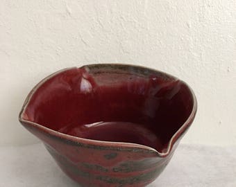Red squared centerpiece bowl or mixing bowl