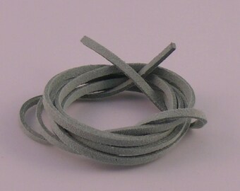 Green suede cord with water 3mm x 1.5 mm