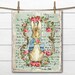Digital Shabby Peter Rabbit, Peter rabbit Printable, Nursery Decor, Pillow Image, Large Size Graphic Transfer