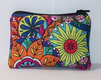 Pipe Pouch, Colorful Mandala, Pipe Case, Pipe Bag, Padded Pipe Pouch, Hippie Gift, Cute Coin Purse, Hippy, 420, Smoke Accessory - 4" MINI