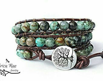 turquoise bracelet, turquoise jewelry, tree of life, boho jewelry, boho bracelet, hippie jewelry, hippie bracelet, african turquoise beaded