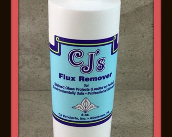 CJ's Flux and Patina Remover, 8 oz. Bottle, For Cleaning Up Any Glass Project After Soldering, Can Ship International