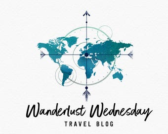 Wanderlust Logo, Logo de voyage, Voyage Blog Logo, Logo Destination, boussole Logo, Logo carte monde, flèche Logo, Logo de la terre, Globe Logo
